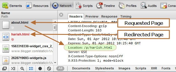 HTTP Headers Location Redirection